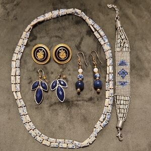 Elegant Blue and Silver Jewelry Set